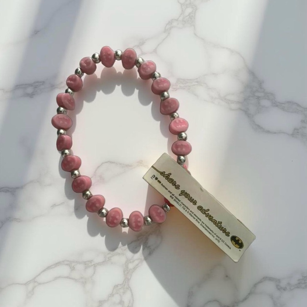 Authentic Vintage classic Retro Marbled Pink Batman Bracelet • Gift Her Batgirl